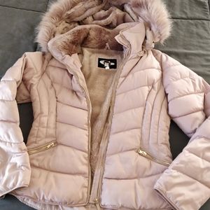 light pink winter jacket